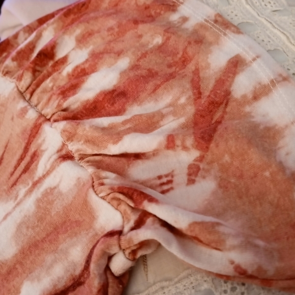 Style & Co pl Raspberry Tie Dye Elastic Neckline Long Sleeves Ruffle Hem… - Picture 11 of 12